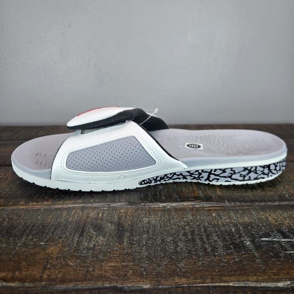 NEW Nike Air Jordan Hydro III Retro Slides Mens Size 8 White/Cement 854556-101 - Picture 6 of 12